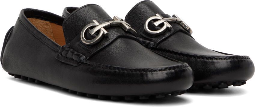 Ferragamo Black Gancini Driver Loafers - Picture 2