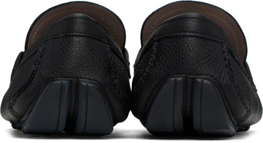 Salvatore Ferragamo Black Pebbled Loafers