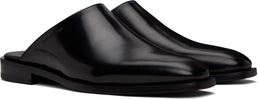 Ferragamo Black Square Toe Slippers - Picture 2