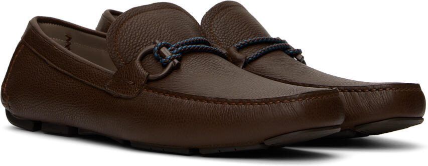 Salvatore Ferragamo Brown Front 4 Loafers - Picture 2