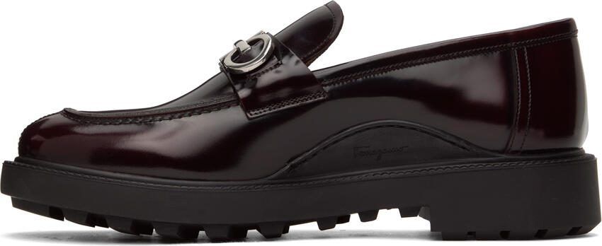 Ferragamo Burgundy Gancini Loafers - Picture 3
