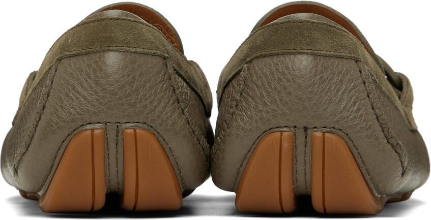 Ferragamo Khaki Driver Loafers