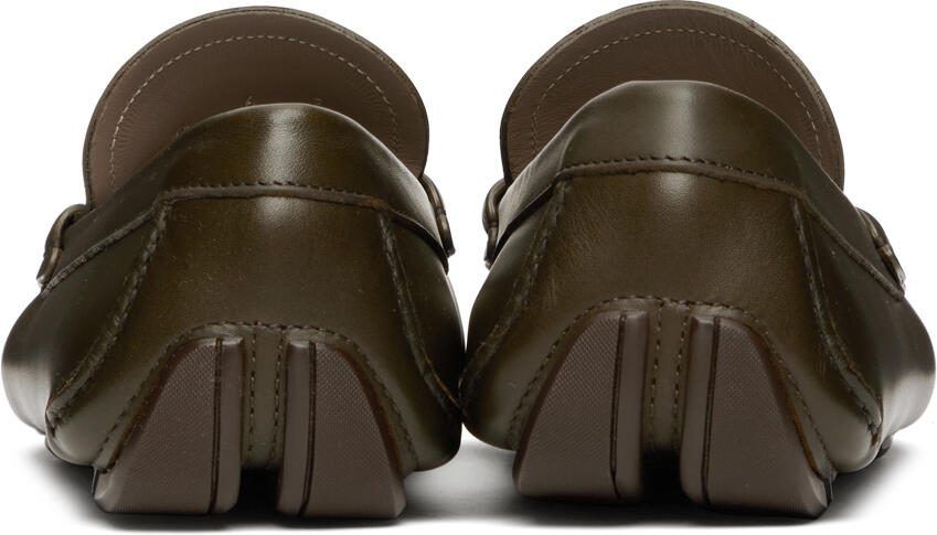 Salvatore Ferragamo Khaki Newton Loafers