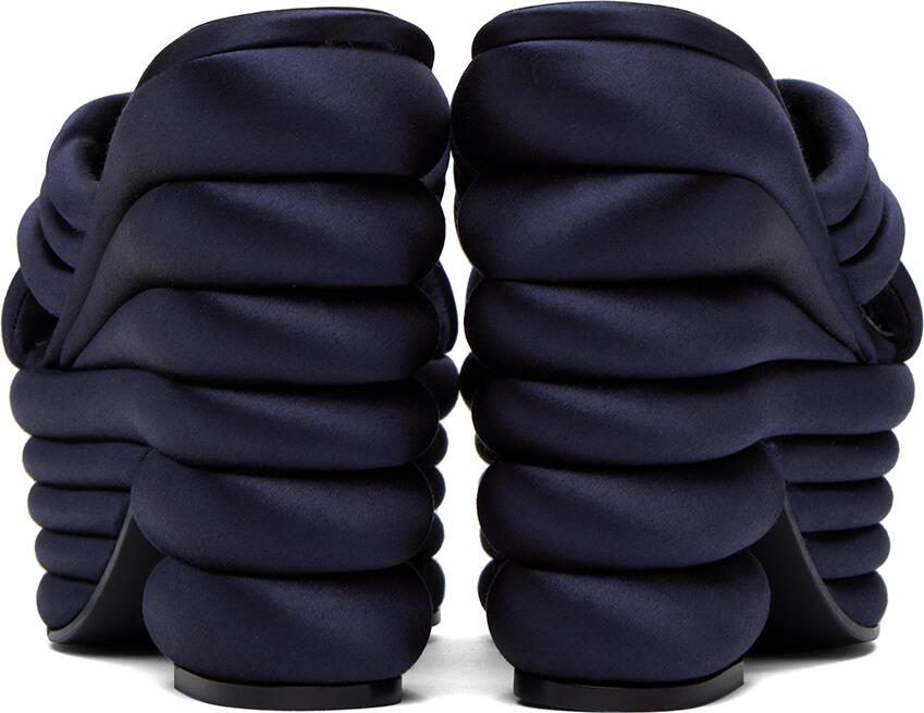 Ferragamo Navy Sculptural Heeled Sandals
