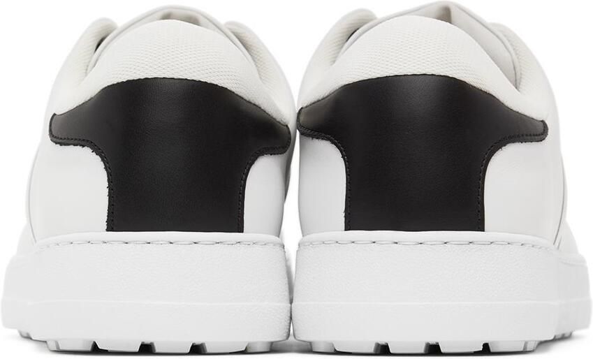 Salvatore Ferragamo White  Black Gancini Sneakers