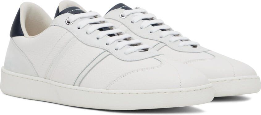 Ferragamo White  Blue Signature Low Sneakers - Picture 2