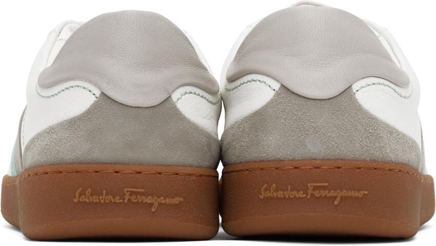 Ferragamo White  Gray Garda Sneakers