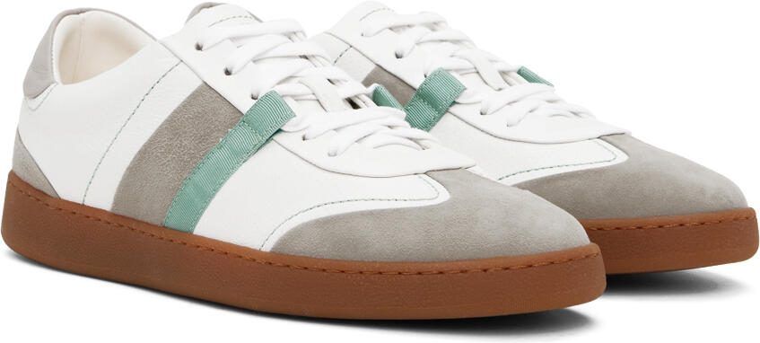 Ferragamo White  Gray Garda Sneakers - Picture 2