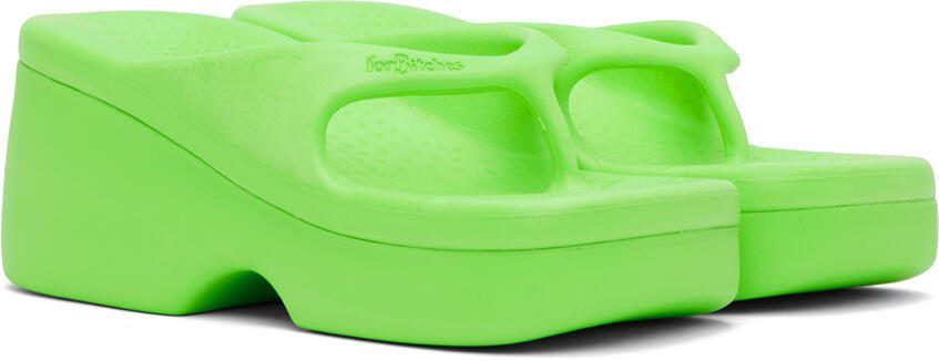 ForBitches Green Platform Flip Flops - Picture 2