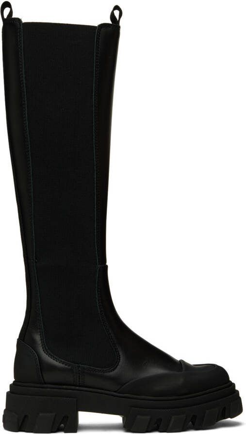 GANNI Black Cleated Chelsea Boots - Picture 2