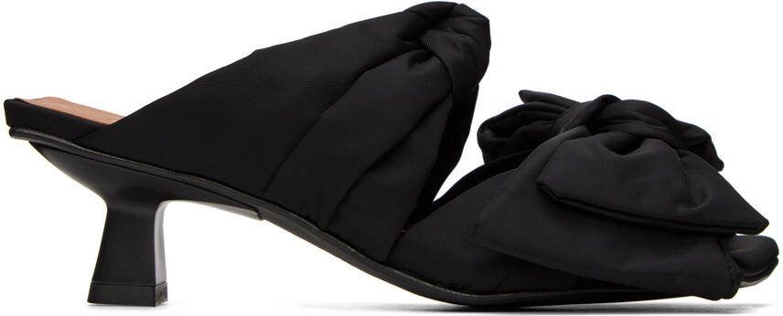 GANNI Black Soft Bow Heeled Sandals - Picture 6