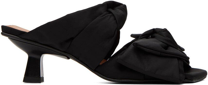 GANNI Black Soft Bow Heeled Sandals - Picture 4