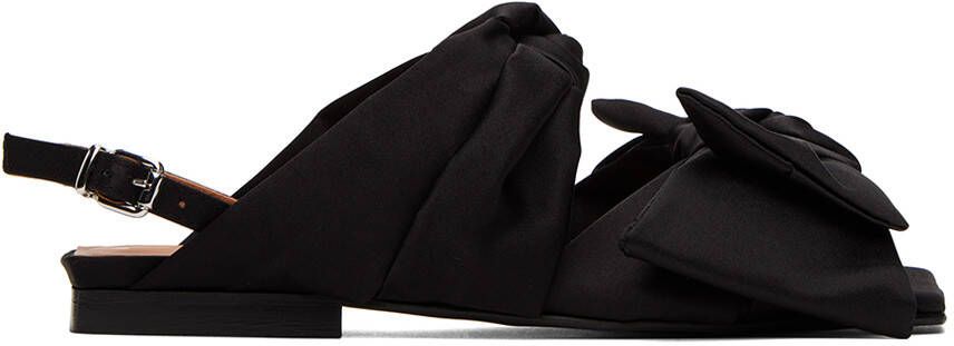 GANNI Black Soft Bow Sandals - Picture 5