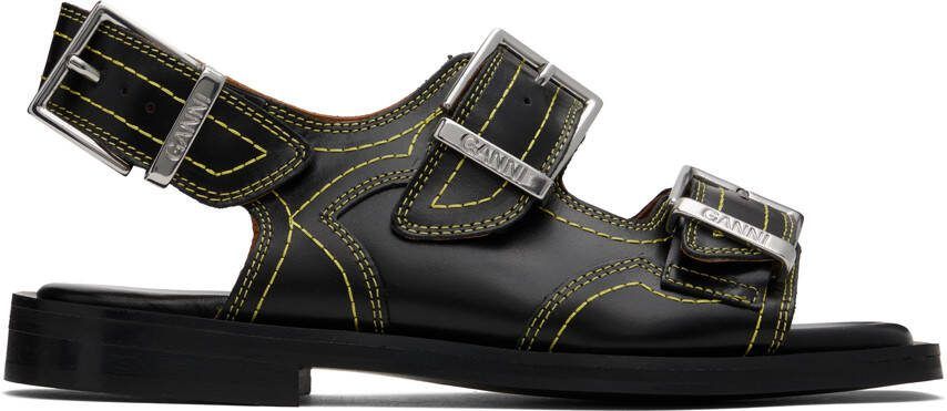 GANNI Black Western Sandals - Picture 5