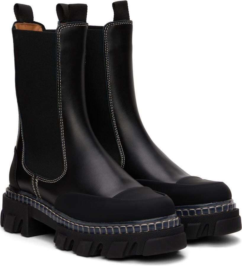 GANNI Black Cleated Chelsea Boots - Picture 2