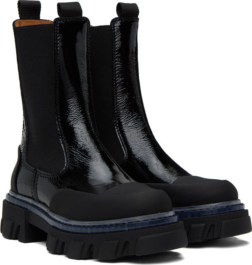 GANNI Black Cleated Chelsea Boots - Picture 2