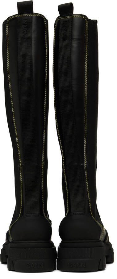 GANNI Black Cleated High Chelsea Boots - Picture 6