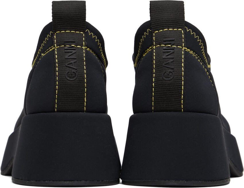 GANNI Black Retro Flatform Loafers