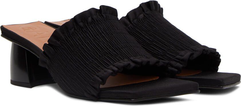 GANNI Black Smock Mules - Picture 2