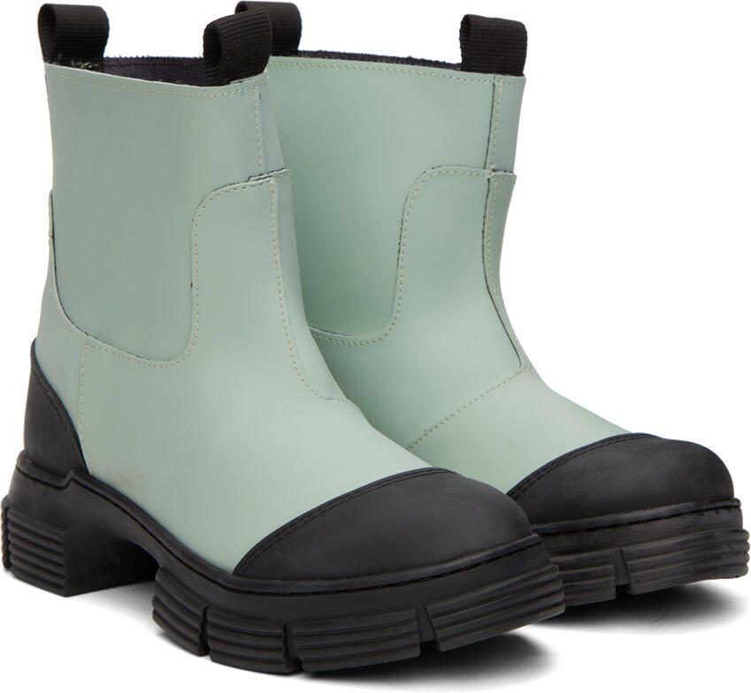 GANNI Blue Recycled Rubber Ankle Boots - Picture 2