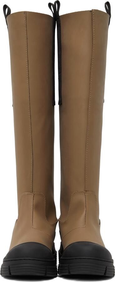 GANNI Brown Recycled Rubber Country Tall Boots - Picture 2
