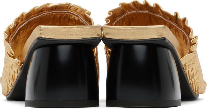 GANNI Gold Smock Mules - Picture 4