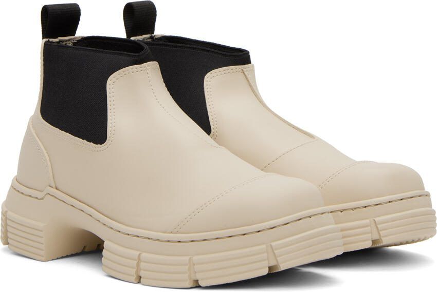 GANNI Off-White Crop City Boots - Picture 2