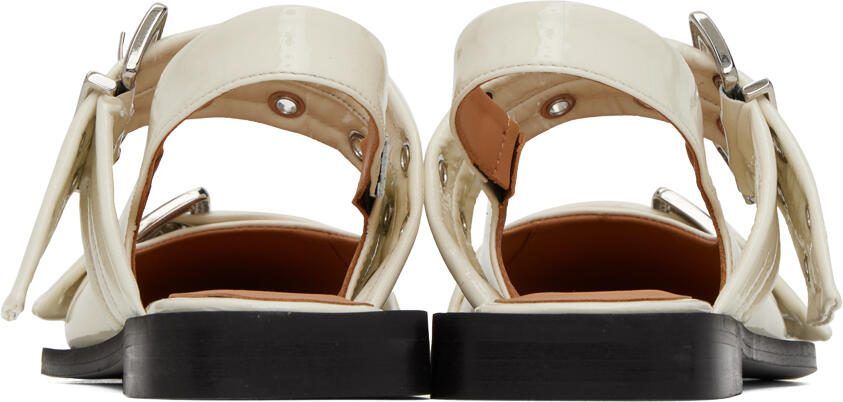 GANNI Off-White Wide Welt Buckle Loafers
