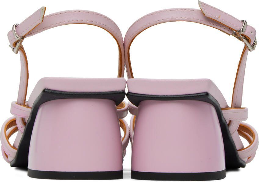 GANNI Pink Butterfly Strass Heeled Sandals
