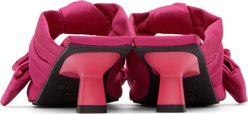 GANNI Pink Soft Bow Mules - Picture 2
