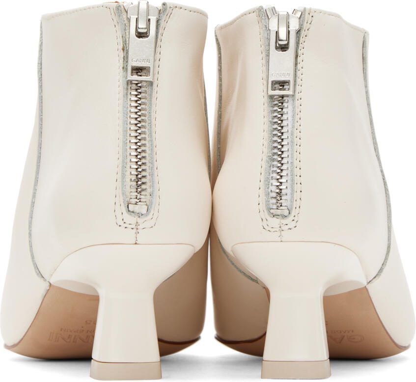 GANNI White Soft Pointy Crop Boots
