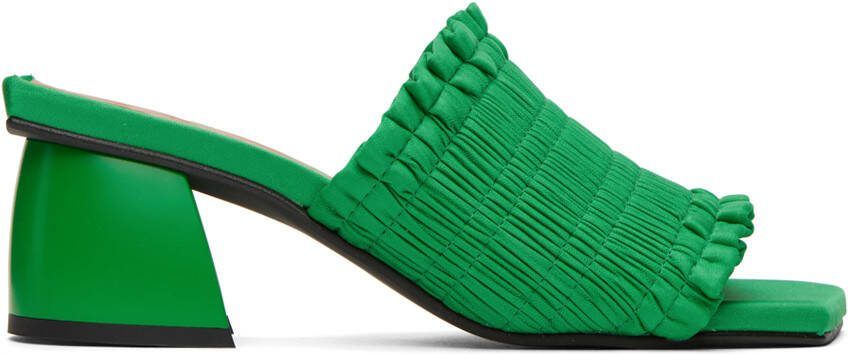 GANNI Green Smock Mules - Picture 5