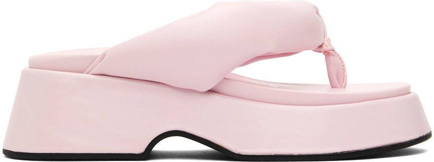 GANNI Pink Retro Thong Platform Sandals - Picture 5