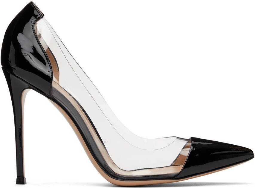 Gianvito Rossi Black Patent Plexi 105 Heels - Picture 5