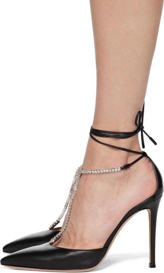 Gianvito Rossi Black Brilliant Heels - Picture 3