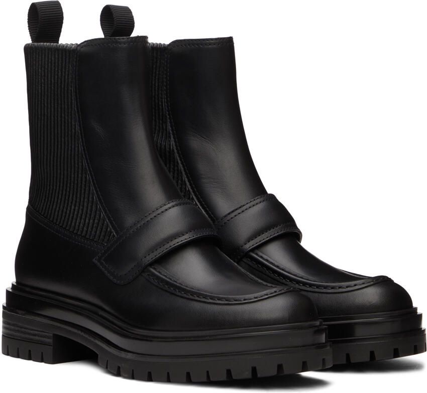 Gianvito Rossi Black Leather Berck Boots