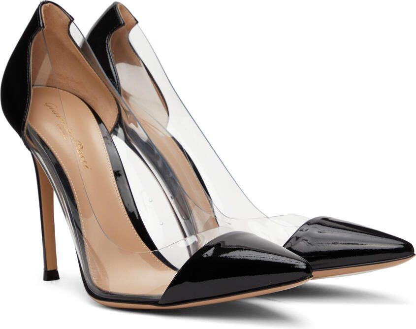 Gianvito Rossi Black Patent Plexi 105 Heels - Picture 2