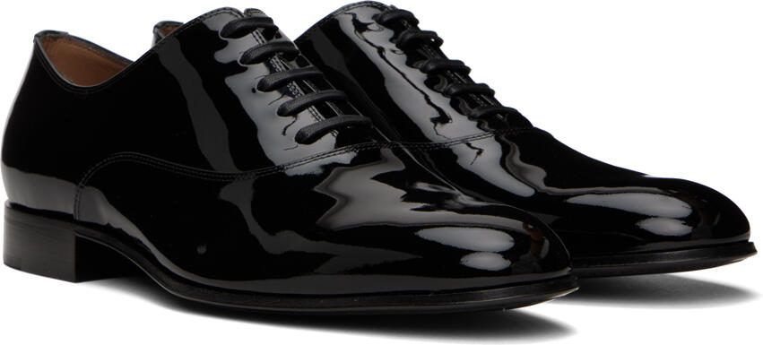 Gianvito Rossi Black Patent Vittorio Vernice Lace-Up Derbys - Picture 2