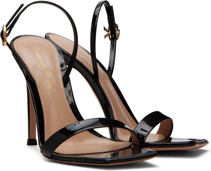 Gianvito Rossi Black Ribbon Stiletto Sandals - Picture 2