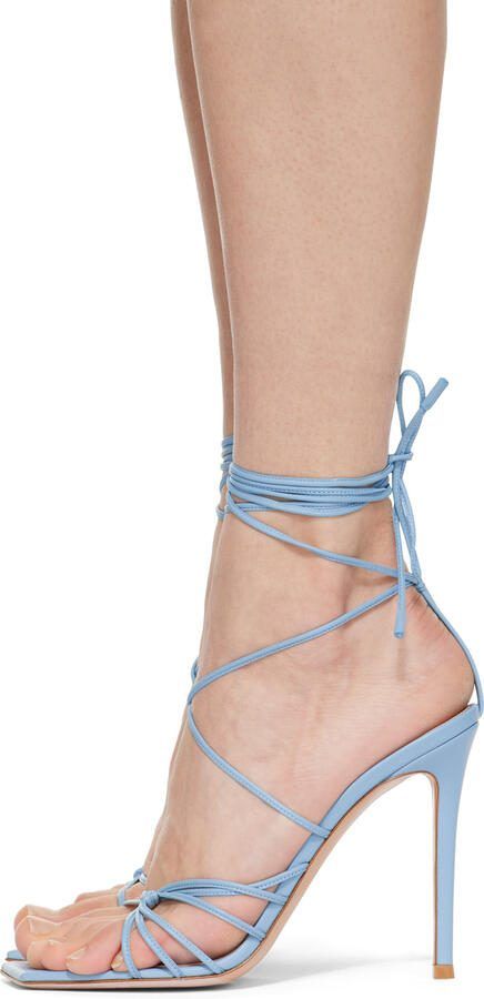 Gianvito Rossi Blue Sylvie Heeled Sandals - Picture 3