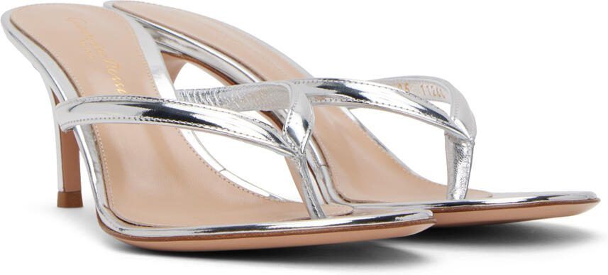 Gianvito Rossi Silver Calypso Heeled Sandals - Picture 2