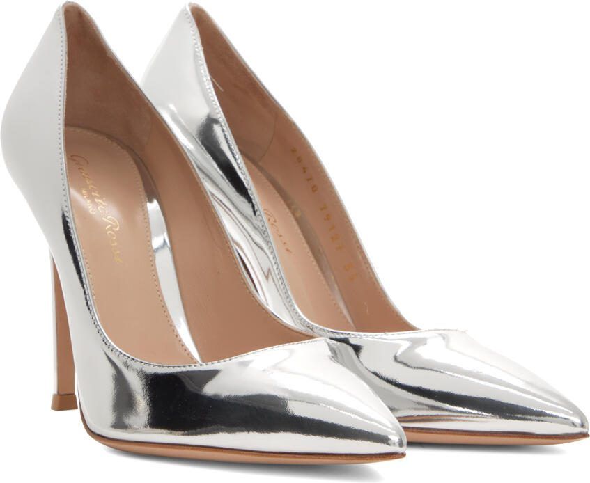 Gianvito Rossi Silver Gianvito 105 Heels - Picture 2