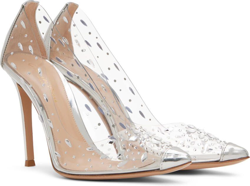 Gianvito Rossi Silver Halley Heels - Picture 2
