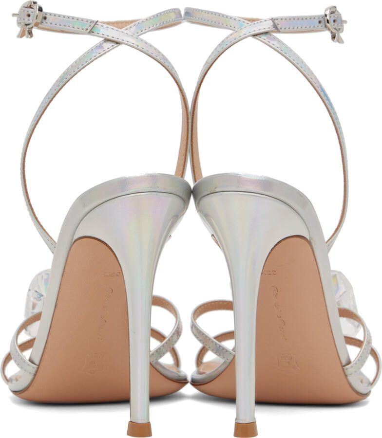 Gianvito Rossi Silver Jaipur 105 Heeled Sandals - Picture 2