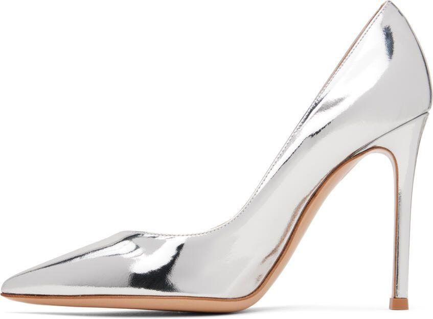 Gianvito Rossi Silver Pointed Heels - Picture 3