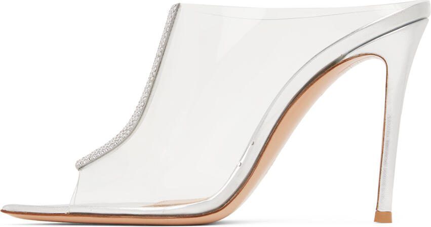 Gianvito Rossi Silver Sigma 105 Heeled Sandals - Picture 3