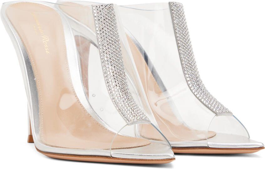Gianvito Rossi Silver Sigma 105 Heeled Sandals - Picture 2