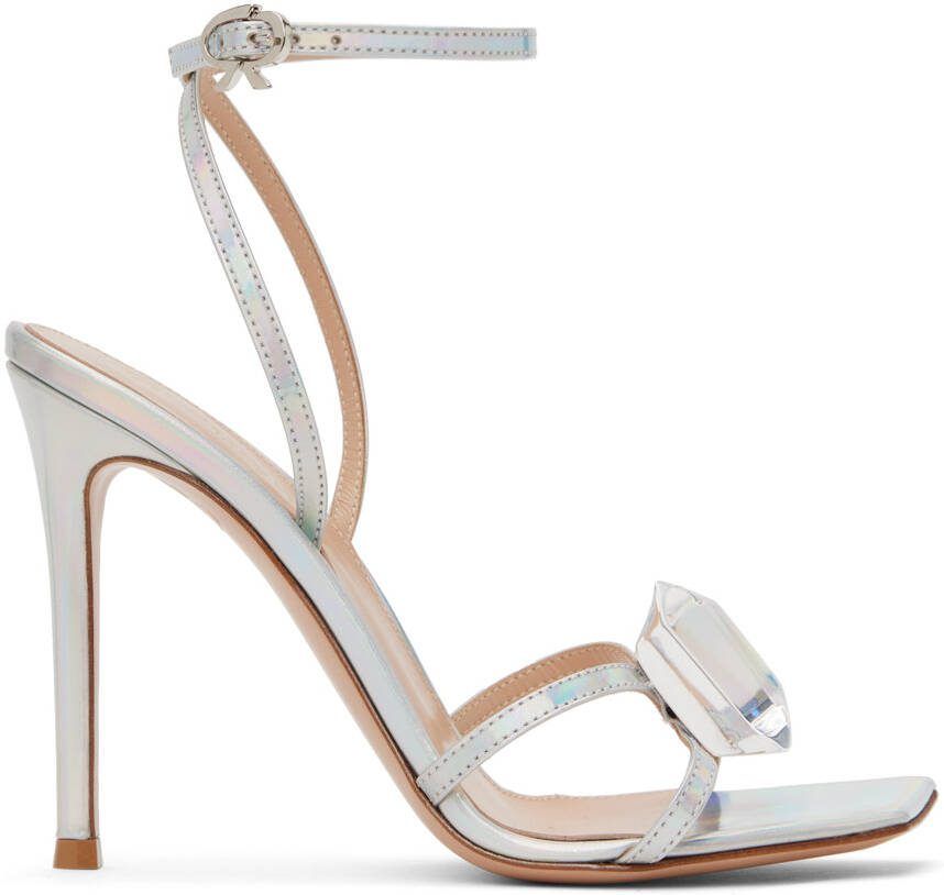Gianvito Rossi Silver Jaipur 105 Heeled Sandals - Picture 5