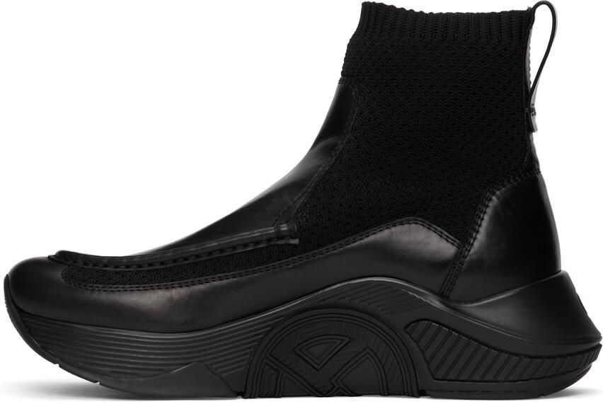 Giorgio Armani Black Paneled Chunky-Soled High-Top Sneakers - Picture 4