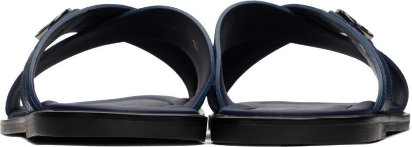 Giorgio Armani Blue Criss-Cross Sandals